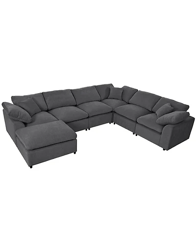 Oversized Modular Sectional Sofa with Ottoman L Shaped Corner Sectional for Living Room, Office, Spacious Space
