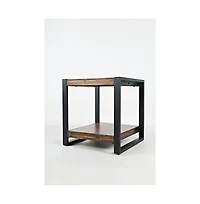 Loftworks Modern Industrial Distressed Acacia End Table