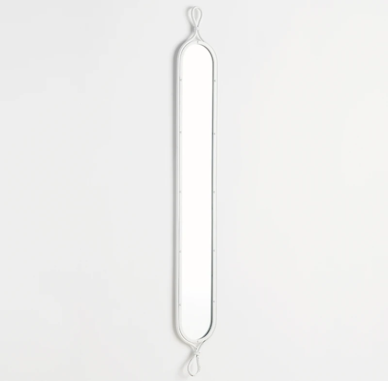 58.5"H x 0.75"D x 7.75"W Silver Framed Tall Narrow Full Length Wall Mirrors Set of 2