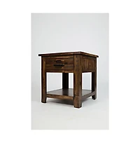 Cannon Valley Distressed Industrial End Table