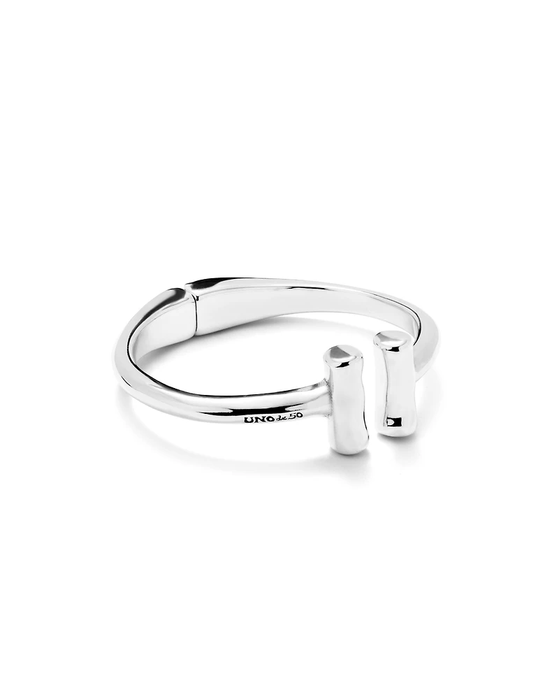 UNOde50 Rigid Sterling Silver Plated Two Tubes Bracelet