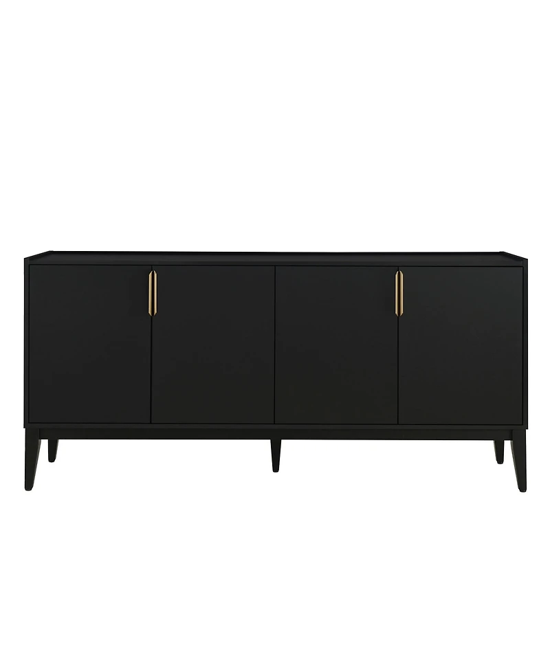Storage Cabinet Sideboard Wooden with 4 Doors for Hallway, Entryway, Living Room, Adjustable Shelf