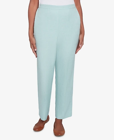 Alfred Dunner Women's Kensington Gardens Relaxed Linen Short Length Pants
