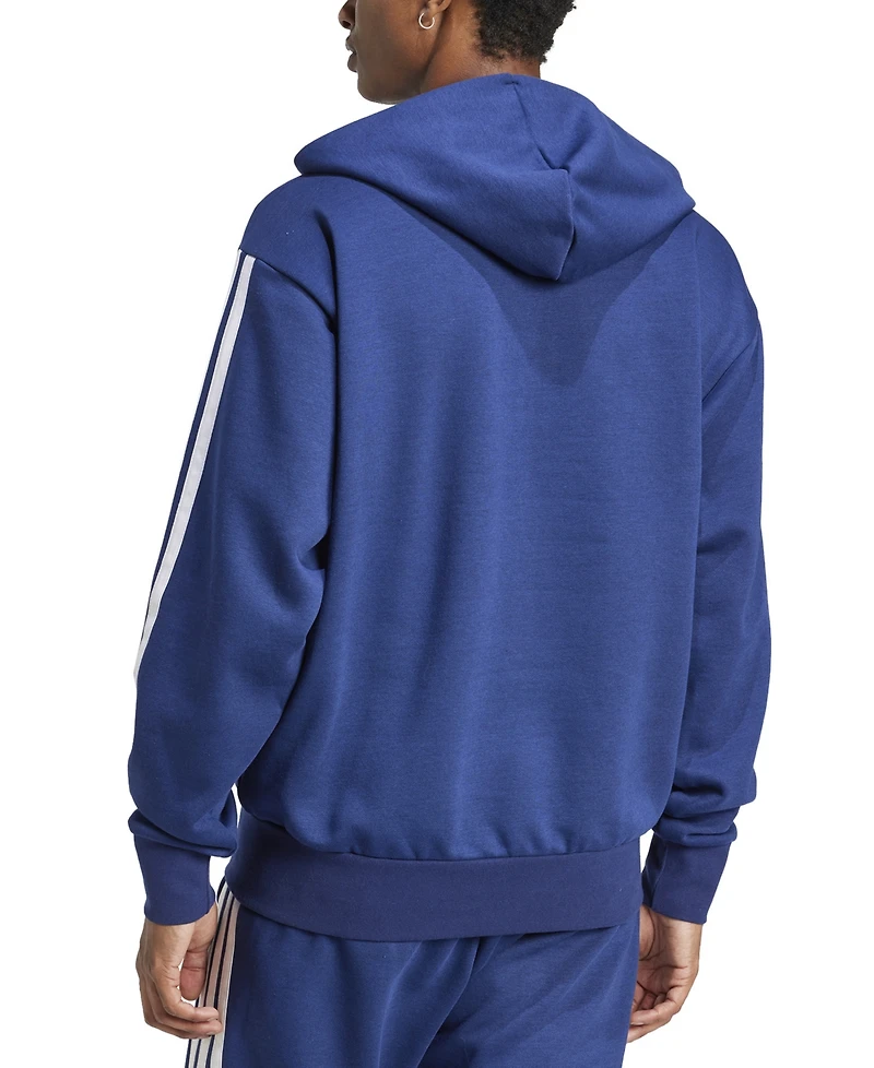 adidas Men's Regular-Fit 3-Stripes Full-Zip Fleece Hoodie