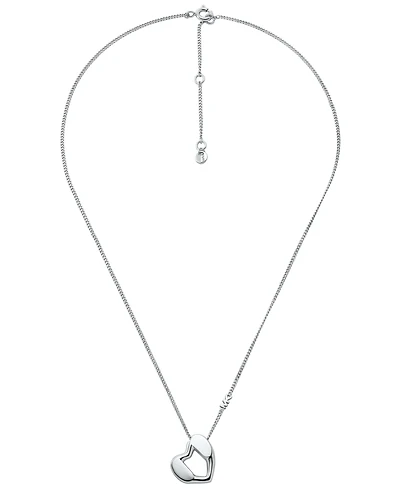 Michael Kors Sterling Silver Heart Pendant Necklace