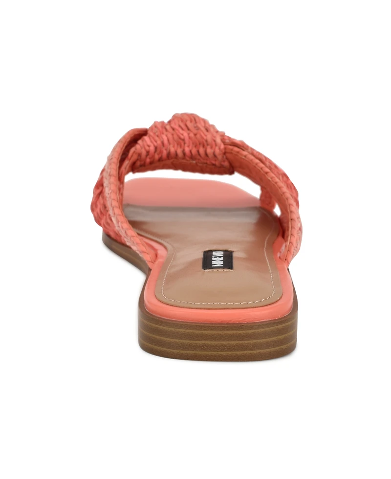 Nine West Women's Omansa Square Toe Casual Flat Sandals