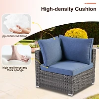 Xizzi 7-Piece Patio Furniture Outdoor Sofa Sets with New Wicker,Cushions and Coffee Table Suitable For patio, garden, backyard, yard balcony,Navy