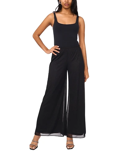 Msk Petite Mesh Glitter Overlay Pants
