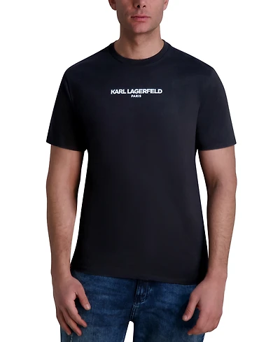 Karl Lagerfeld Paris Men's Short Sleeve Crewneck Logo T-Shirt
