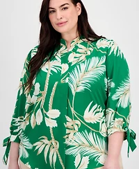 Anne Klein Plus Printed 3/4-Sleeve Top