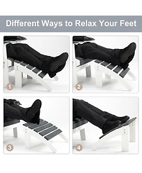 Aoodor Outdoor Adirondack Ottoman - Weather-Resistant Hdpe Patio Footrest for Ultimate Relaxation