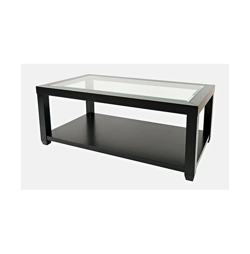 Urban Icon Contemporary Rectangular Glass Inlay Coffee Table
