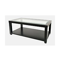 Urban Icon Contemporary Rectangular Glass Inlay Coffee Table