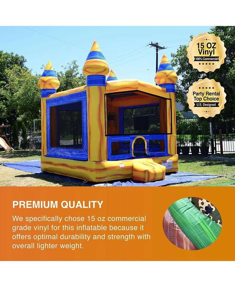 JumpOrange Volcano Commercial Grade Bounce House Inflatable 13'x13' (with Blower), for Kids and Adults, Outdoor Indoor, Backyard Moonwalk, Birthday Pa