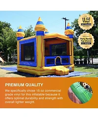 JumpOrange Volcano Commercial Grade Bounce House Inflatable 13'x13' (with Blower), for Kids and Adults, Outdoor Indoor, Backyard Moonwalk, Birthday Pa
