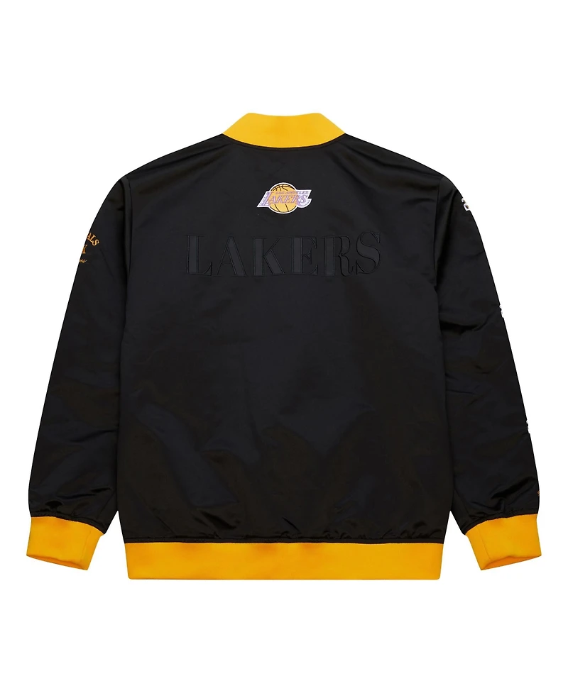 Mitchell & Ness Men's Black Los Angeles Lakers Hardwood Classics Team Og 3.0 Lightweight Satin Full-Snap Jacket