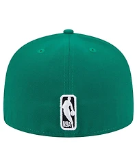 New Era Men's Kelly Green Boston Celtics Sport Night Script Sided 59FIFTY Fitted Hat