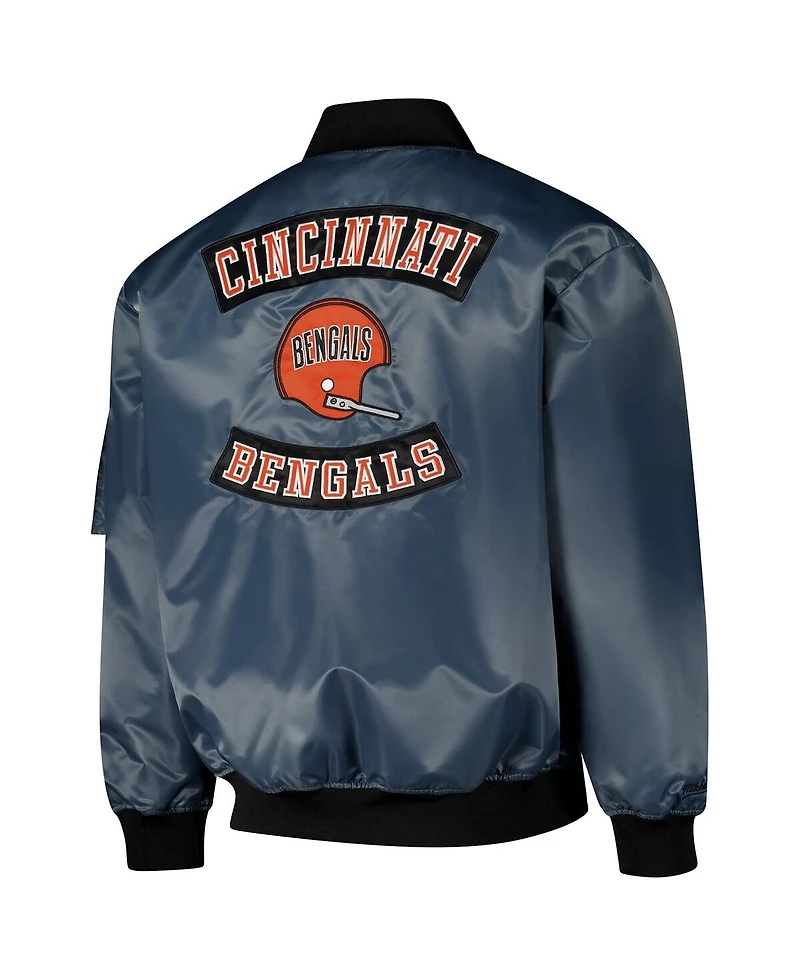 Mitchell & Ness Men's Charcoal Cincinnati Bengals Big Tall Bomber Full-Zip Jacket