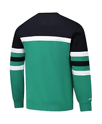 Mitchell & Ness Men's Kelly Green/Black Boston Celtics Hardwood Classics Vintage Logo Head Coach Pullover Sweatshirt