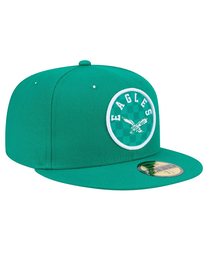 New Era Men's Kelly Green Philadelphia Eagles Checkered 59FIFTY Fitted Hat