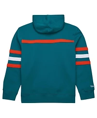 Mitchell & Ness Men's Aqua Miami Dolphins Vintage Logo Head Coach Fleece Pullover Hoodie