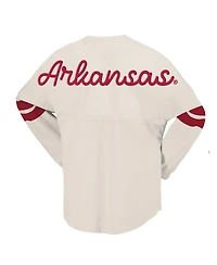 Spirit Jersey Women's Cream Arkansas Razorbacks Oversized T-Shirt