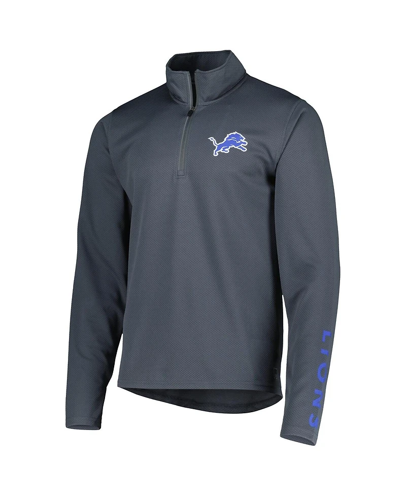 Msx by Michael Strahan Men's Charcoal Detroit Lions Half-Zip Hoodie