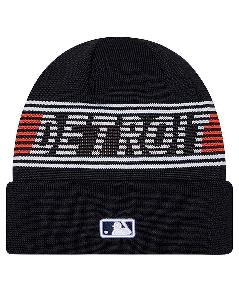 New Era Men's Navy Detroit Tigers Authentic Collection Cuffed Knit Hat