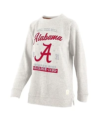Pressbox Women's Oatmeal Alabama Crimson Tide Plus Comfy Cairo Terry Pullover Sweatshirt