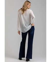 Pietro Brunelli Maternity Slim Fit Hi-Rise Flare Jeans with Elastic Waistband
