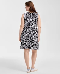 Style & Co Plus Size Printed Sleeveless Flip-Flop Dress, Exclusively at Macy's