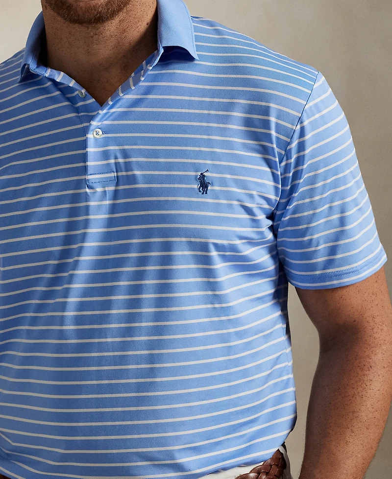 Polo Ralph Lauren Men's Big & Tall Airflow Stretch Striped Performance Polo Shirt