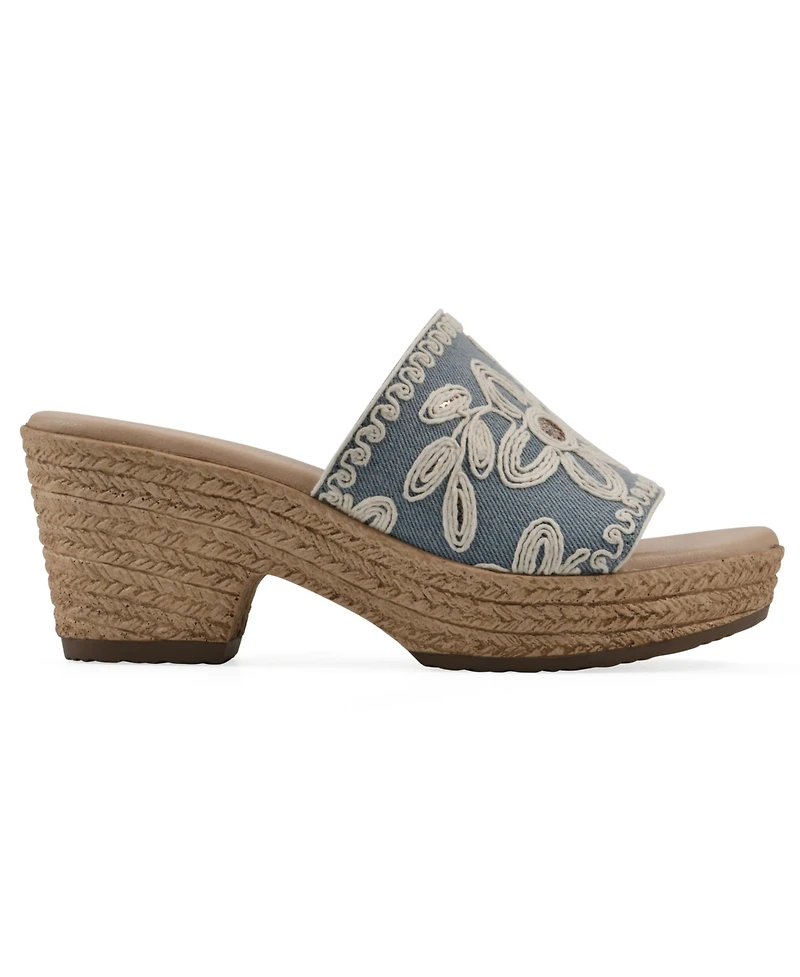 Cliffs by White Mountain Women's Biancia Wedge Slip-On Sandals