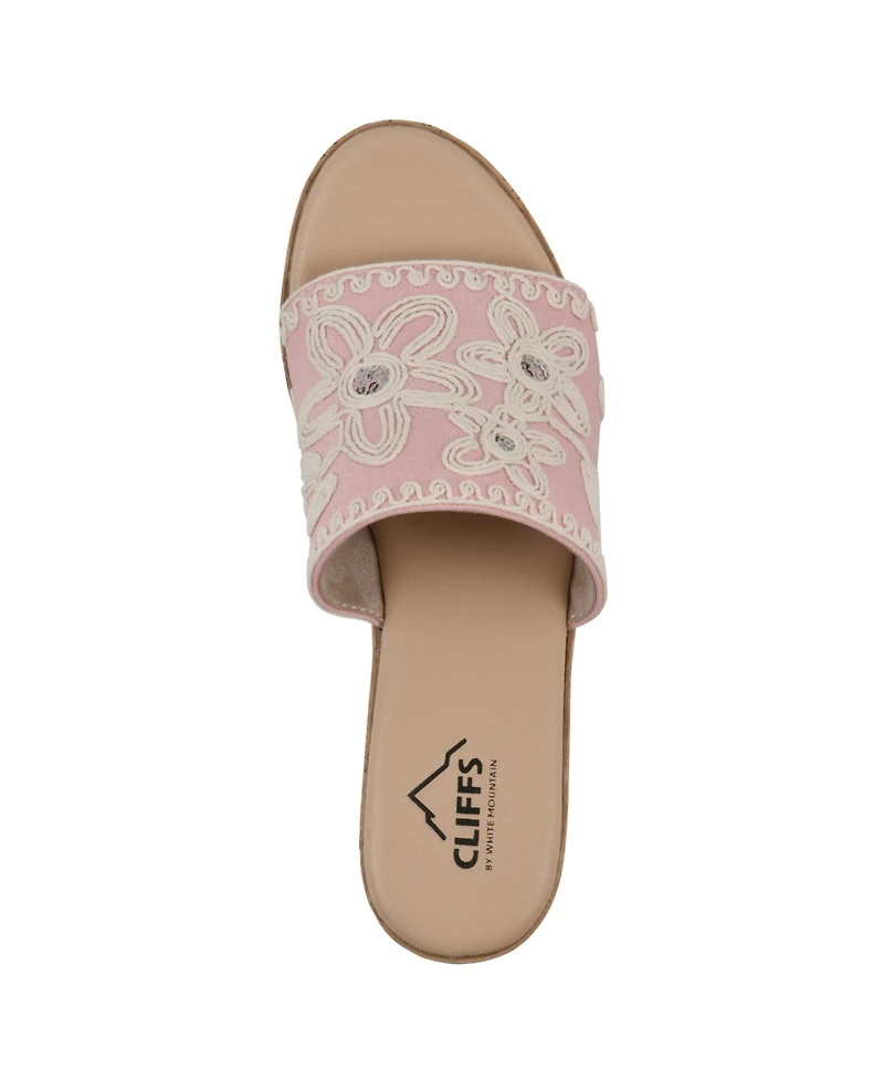 Cliffs by White Mountain Women's Biancia Wedge Slip-On Sandals