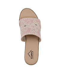 Cliffs by White Mountain Women's Biancia Wedge Slip-On Sandals