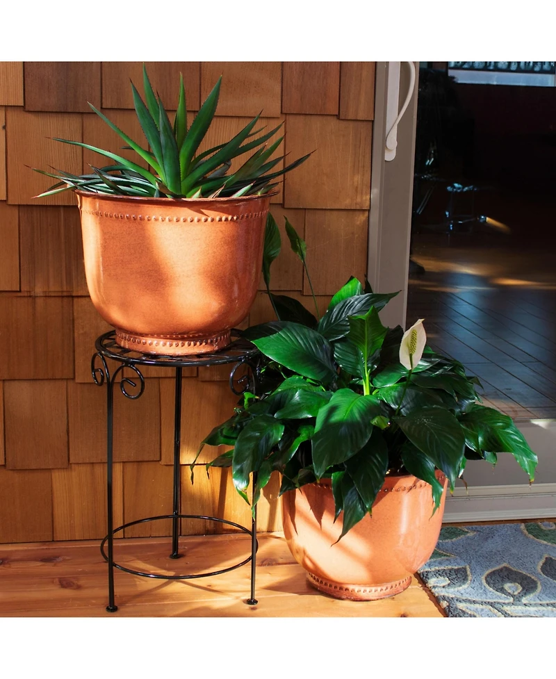 Michael Metal Indoor or Outdoor Planter with Drainage Hole - 14.5
