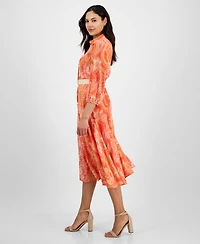 Tahari Asl Women's Paisley Belted Fit & Flare Dress