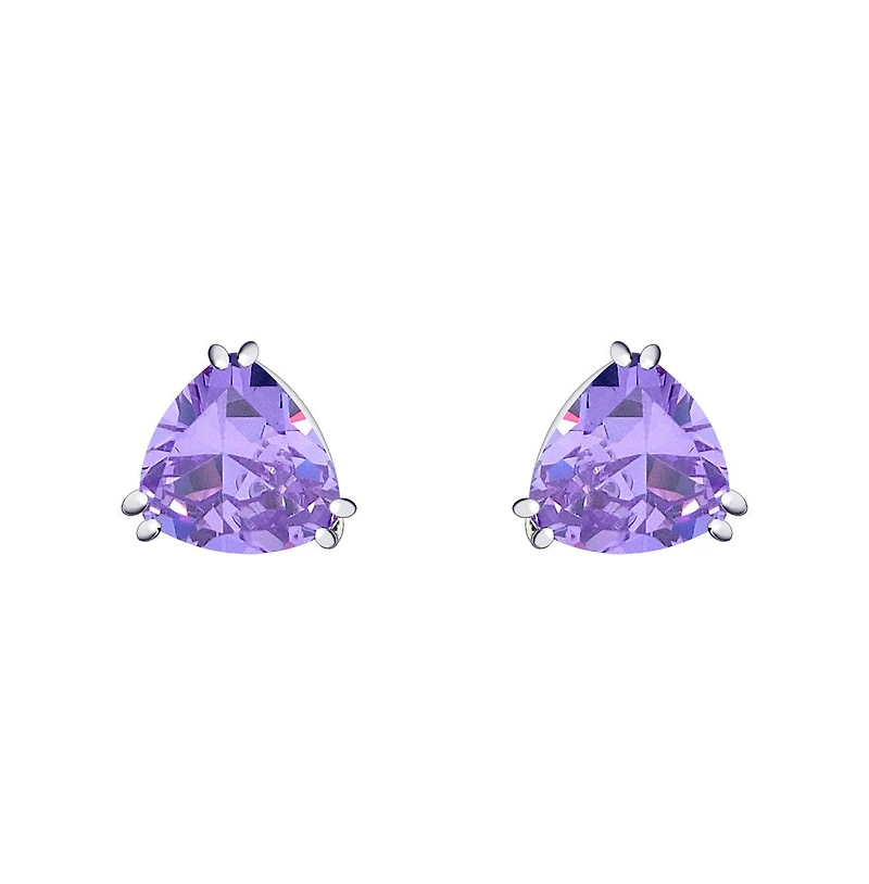 Bling Jewelry Triangle Shape Classic Large Statement 6CT Cz Solitaire Clip On Stud Earrings Rhodium Plated Brass Non Pierced 12MM