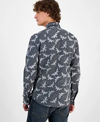 Hugo by Boss Men's Ermo Butterfly Patterned Shirt