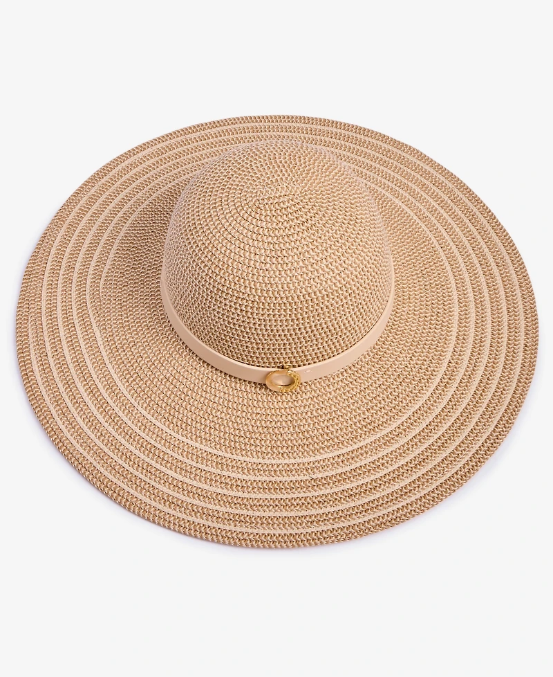 I.n.c. International Concepts Stripe-Brim Floppy Hat with Contrast Band, Exclusively at Macy's