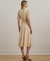 Lauren Ralph Lauren Women's Floral Belted Crinkle Georgette Dress