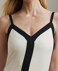 Lauren Ralph Women's Color-Blocked Georgette Sleeveless Dress