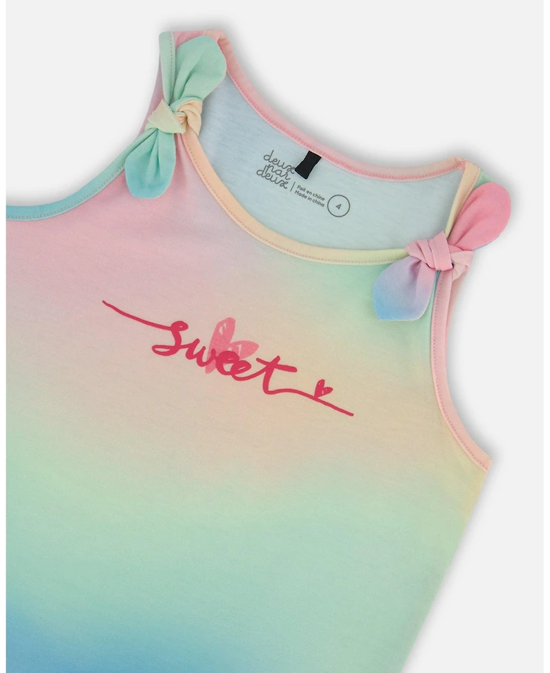 Deux par Deux Toddler Girls Tank Top With Knots Multicolored Tie Dye - Toddler|Child