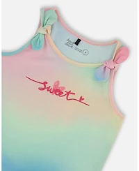 Deux par Deux Toddler Girls Tank Top With Knots Multicolored Tie Dye - Toddler|Child