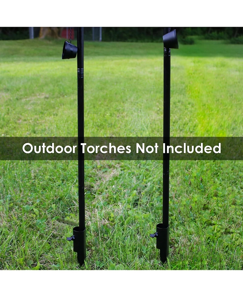 Outdoor Universal Steel Metal Ground Stake Accessory for Patio and Lawn Torches