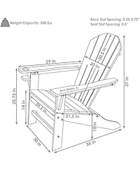 Plastic All-Weather Heavy-Duty Outdoor Adirondack Chair with Drink Holder