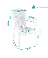 Faux Wood Design Plastic All-Weather Commercial-Grade Segesta Indoor/Outdoor Patio Dining Chair