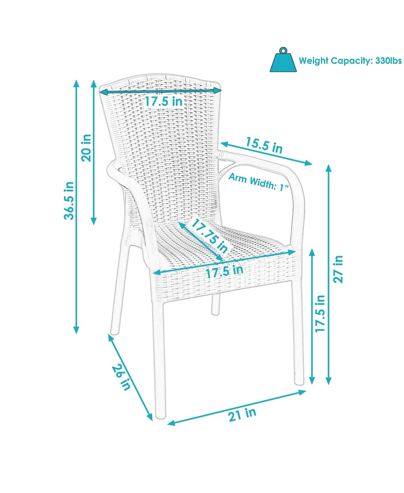 Faux Wood Design Plastic All-Weather Commercial-Grade Segesta Indoor/Outdoor Patio Dining Chair
