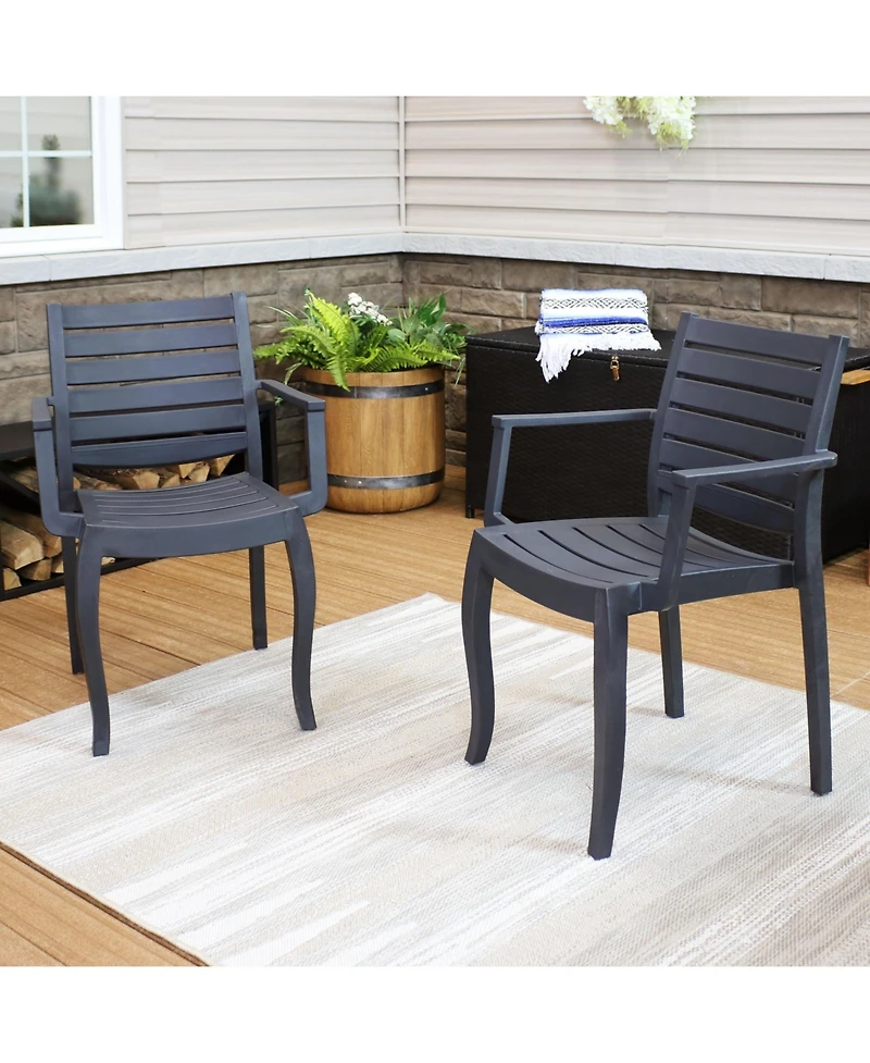 Polypropylene Stackable Illias Outdoor Patio Arm Chair