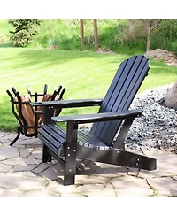 Adirondack Chair with Cup Holder - Outdoor All-Weather for the Fire Pit, Patio, Campsite, or Yard 300-Pound Capacity White